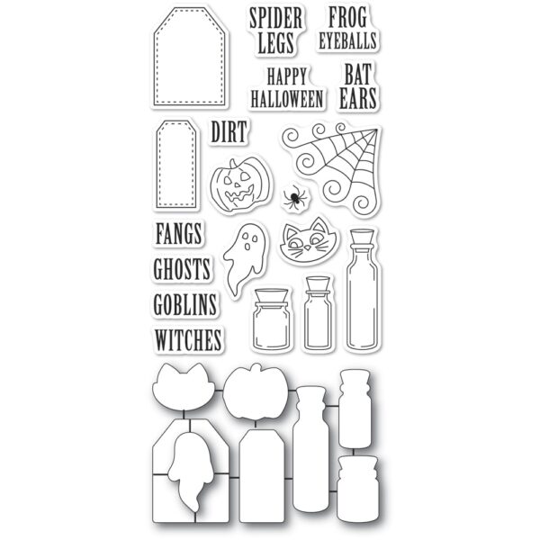Poppystamps Clear Stamp and Die Set - Halloween Ingredients CB493