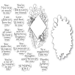 Poppystamps Clear Stamp & Die Set -- Diamond Sentiments CB498