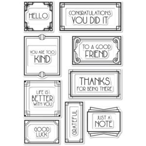 Poppystamps Art Deco Frames and Phrases Clear Stamp Set CL472