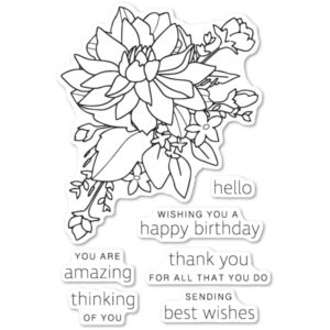 Poppystamps Clear Stamp Set - Peony Bouquet CL483