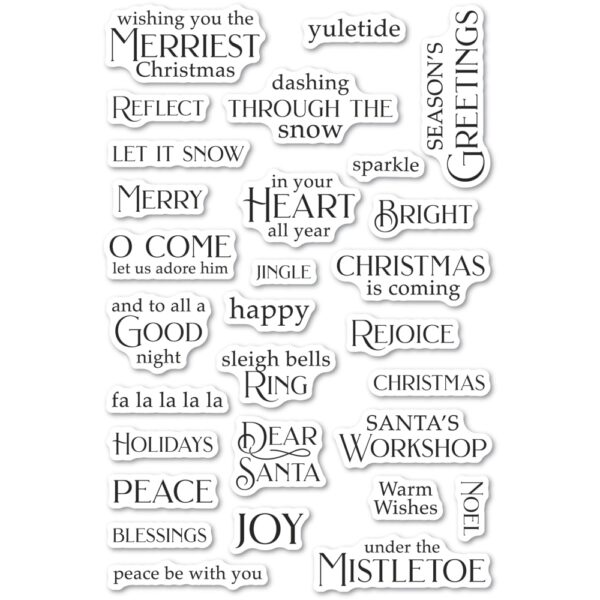 Poppystamps Clear Stamp Set - Christmas Greetings CL495