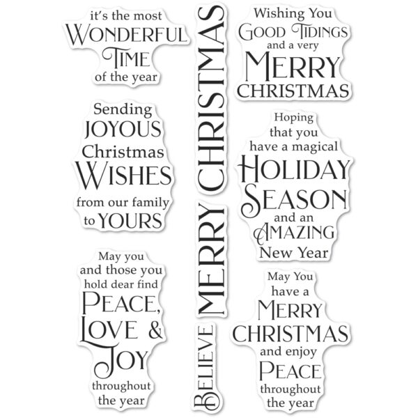 Poppystamps Clear Stamp Set - Joyous Christmas Wishes CL497