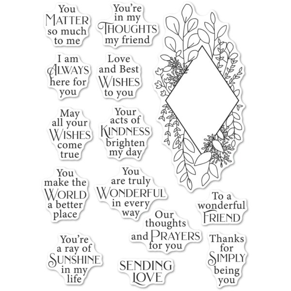 Poppystamps Clear Stamp Set -- Diamond Sentiments CL498