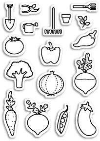 Open Studio Clear Stamp Set - Baby Veggies CL5175