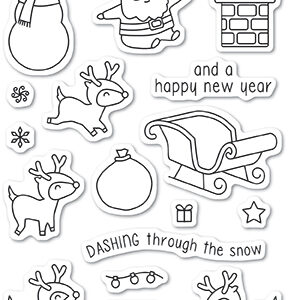 Open Studio Clear Stamp Set - Dashing with Reindeer CL5215