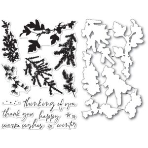 Open Studio Clear Stamp & Die Set - Winter Greenery CL5235-D