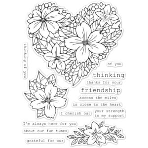 Open Studio Clear Stamp Set - Friendship Floral Heart CL5250