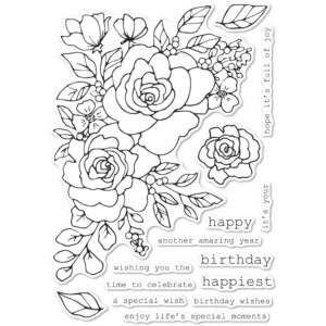 Open Studio Clear Stamp Set - Birthday Rose Corner CL5251
