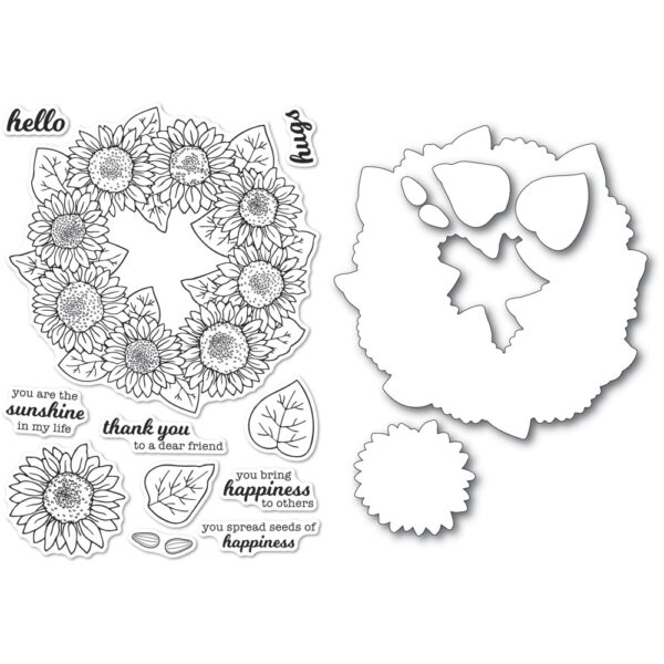 Open Studio Clear Stamp & Die Set - Sunflower Wreath CL5253-D