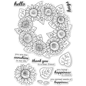 Open Studio Clear Stamp Set - Sunflower Wreath CL5253