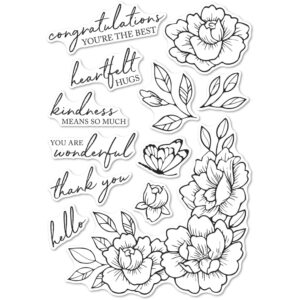 Open Studio Clear Stamp Set - Peony Garden Corner CL5255