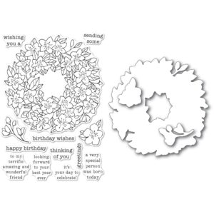 Open Studio Clear Stamp & Die Set - Cherry Blossom Wreath CL5256-D