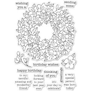 Open Studio Clear Stamp Set - Cherry Blossom Wreath CL5256