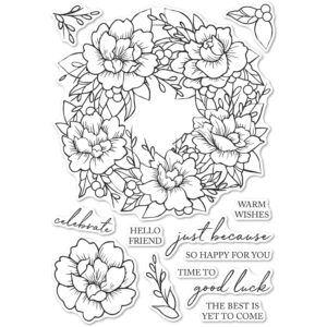 Open Studio Clear Stamp Set - Peony Garden Wreath CL5257