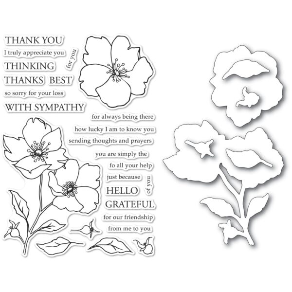 Open Studio Clear Stamp & Die Set - Wild Rose Stem CL5258-D