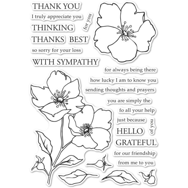Open Studio Clear Stamp Set - Wild Rose Stem CL5258