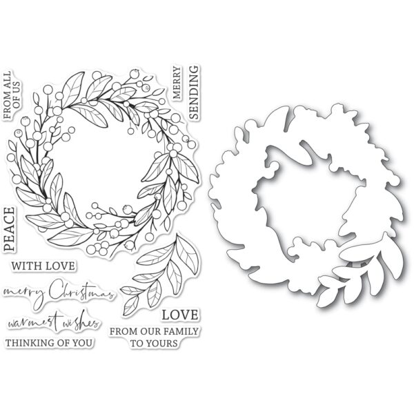Open Studio Clear Stamp & Die Set - Berry Wreath CL5260-D