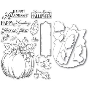 Open Studio Clear Stamp & Die Set - Halloween Pumpkin CL5264-D