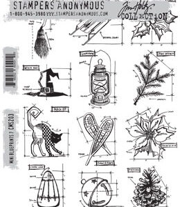Tim Holtz® Stampers Anonymous Cling Mount Sets -- Mini Blueprints 7 CMS203