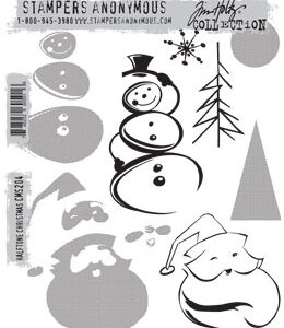 Tim Holtz® Stampers Anonymous Cling Mount Sets -- Halftone Christmas CMS204