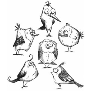 Tim Holtz® Stampers Anonymous Cling Mount Sets -- Bird Crazy CMS212