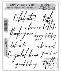 Tim Holtz® Stampers Anonymous Cling Mount Sets -- Handwritten Sentiments CMS219