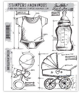 Tim Holtz® Stampers Anonymous Cling Mount Sets -- Baby Blueprint CMS228