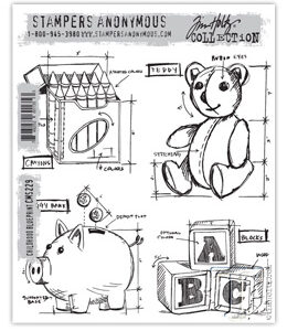 Tim Holtz® Stampers Anonymous Cling Mount Sets -- Childhood Blueprint CMS229
