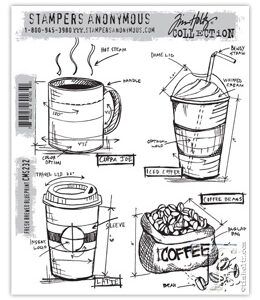 Tim Holtz® Stampers Anonymous Cling Mount Sets -- Fresh Brewed Blueprint CMS232