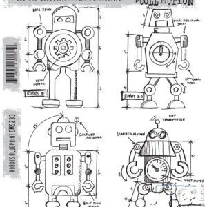 Tim Holtz® Stampers Anonymous Cling Mount Sets -- Robots Blueprint CMS233