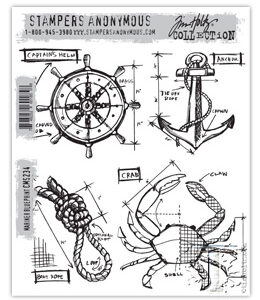 Tim Holtz® Stampers Anonymous Cling Mount Sets -- Mariner Blueprint CMS234