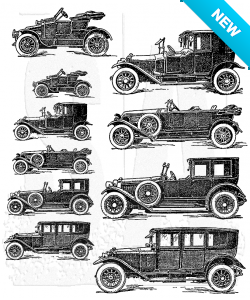 Tim Holtz® Stampers Anonymous Cling Mount Sets -- Vintage Auto CMS265
