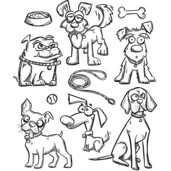 Tim Holtz® Stampers Anonymous Cling Mount Sets -- Crazy Dogs CMS271