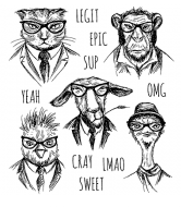 Tim Holtz® Stampers Anonymous Cling Mount Sets -- Hipster CMS288