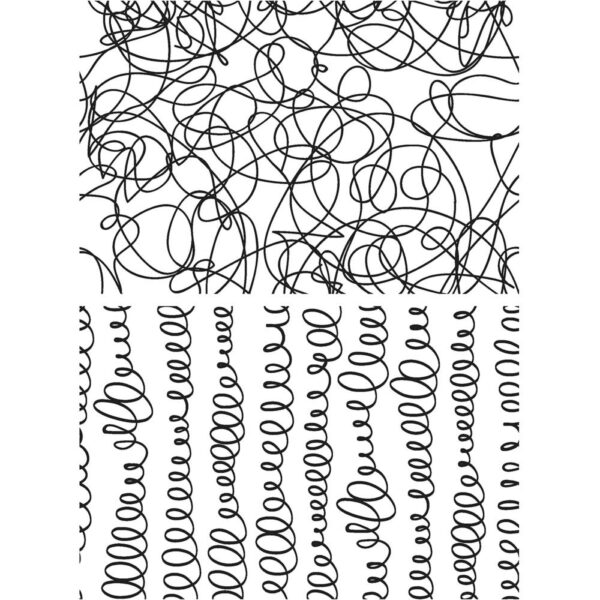 Tim Holtz® Stampers Anonymous Cling Mount Sets -- Scribbles & Spirals CMS296