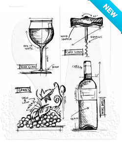 Tim Holtz® Stampers Anonymous Cling Mount Sets -- Wine Blueprint CMS333