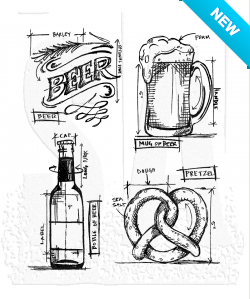 Tim Holtz® Stampers Anonymous Cling Mount Sets -- Beer Blueprint CMS334