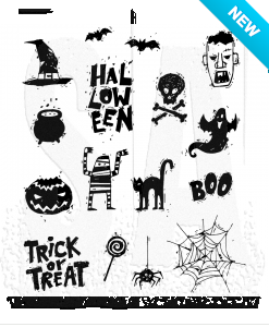 Tim Holtz® Stampers Anonymous Cling Mount Sets -- Spooky Scribbles CMS349