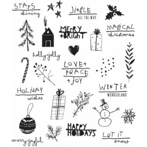 Tim Holtz® Stampers Anonymous Cling Mount Sets -- Seasonal Scribbles CMS386