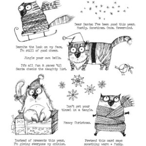 Tim Holtz® Stampers Anonymous Cling Mount Sets -- Snarky Cat Christmas