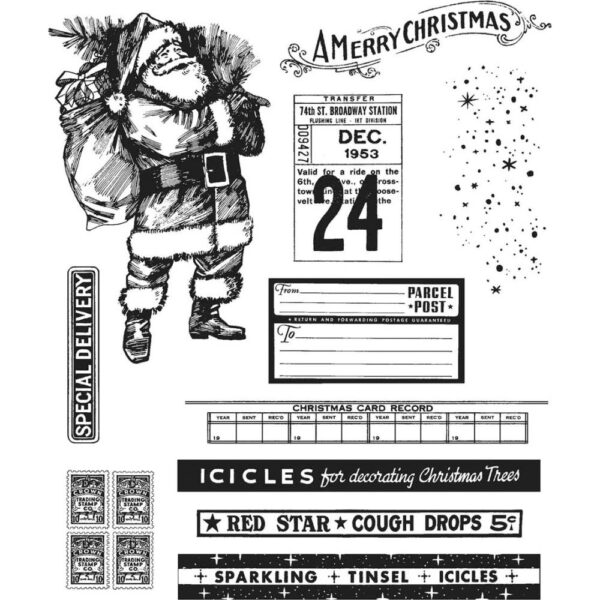 Tim Holtz® Stampers Anonymous Cling Mount Sets -- Vintage Holidays CMS423