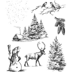 Tim Holtz® Stampers Anonymous Cling Mount Sets -- Winterscape CMS428