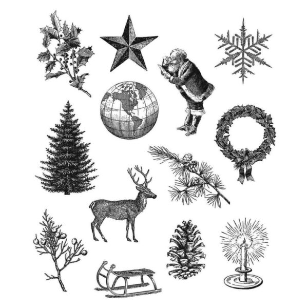 Tim Holtz® Stampers Anonymous Cling Mount Sets -- Holiday Things CMS441