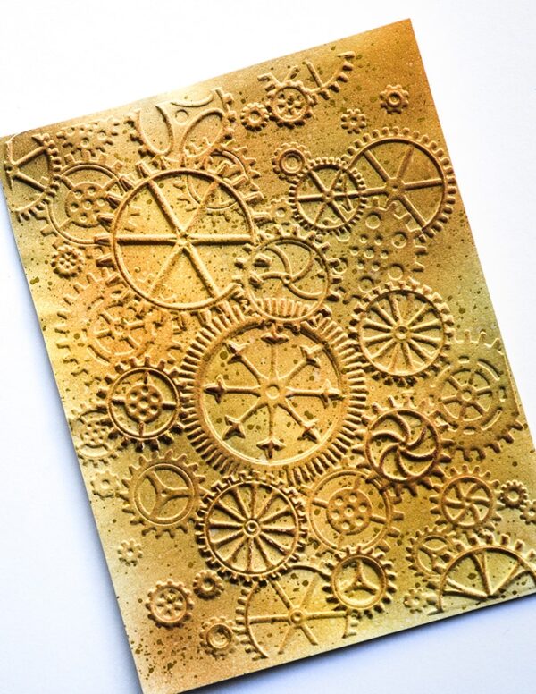 Memory Box Put It in Gear 3D Embossing Folder EF1018