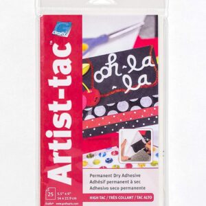 Grafix Artist-Tac Permanent Dry Adhesive Sheets (25 Pack), 5.5" x 9"