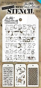 Tim Holtz® Stampers Anonymous Mini Layering Stencil Set #3 MTS003