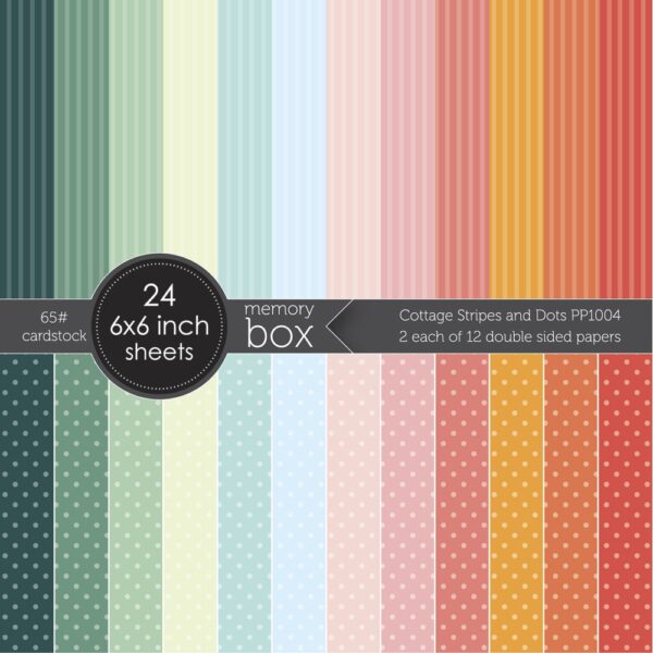Memory Box Cottage Stripes and Dots Cardstock Pack