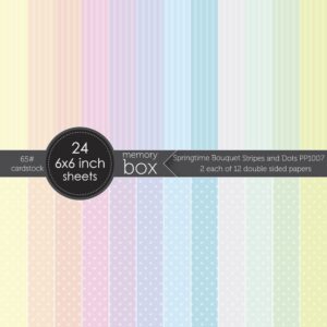 Memory Box Springtime Bouquet Stripes and Dots Cardstock Pack