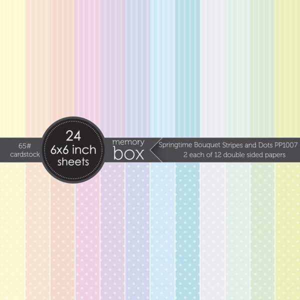 Memory Box Springtime Bouquet Stripes and Dots Cardstock Pack