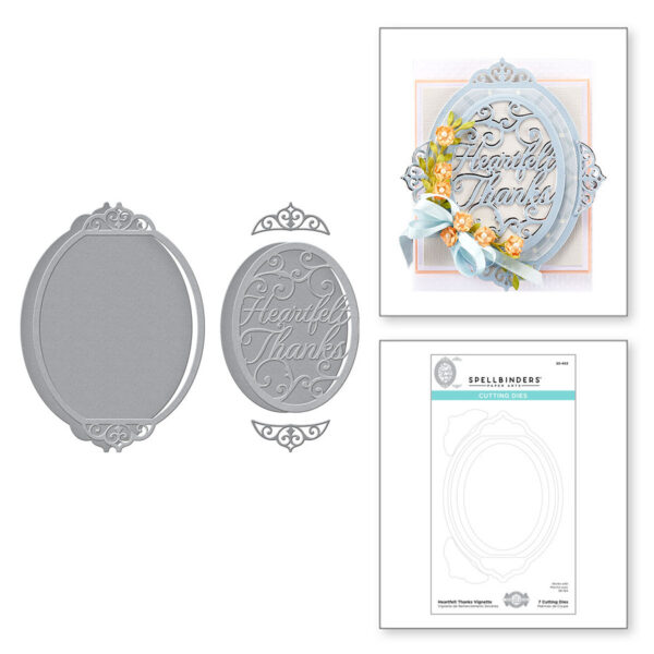 Heartfelt Thanks Vignette Etched Dies S5-453